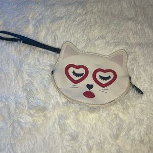 Betsy Johnson cat head wristlet